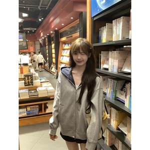 抖音得物高品质二开 26春装美式重磅宽松结构双面连帽卫衣外套W68图片