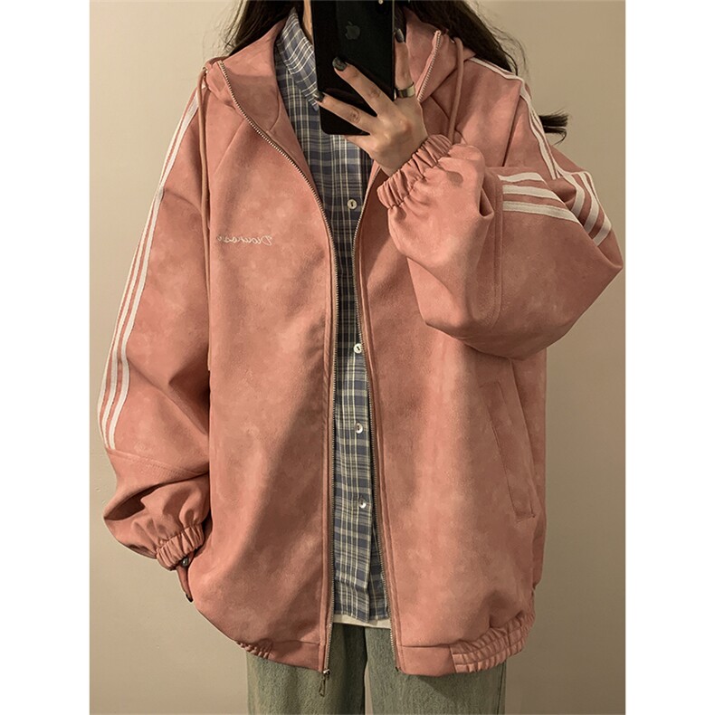 春秋三条杠皮衣美式潮牌情侣装夹克外套XZ102B-1-JK2561P85图片