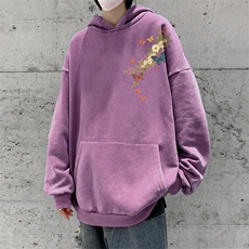 美式重磅水洗复古连帽卫衣潮流大码潮牌做旧XZ517A-BK6673-P68，男装卫衣，星座517A