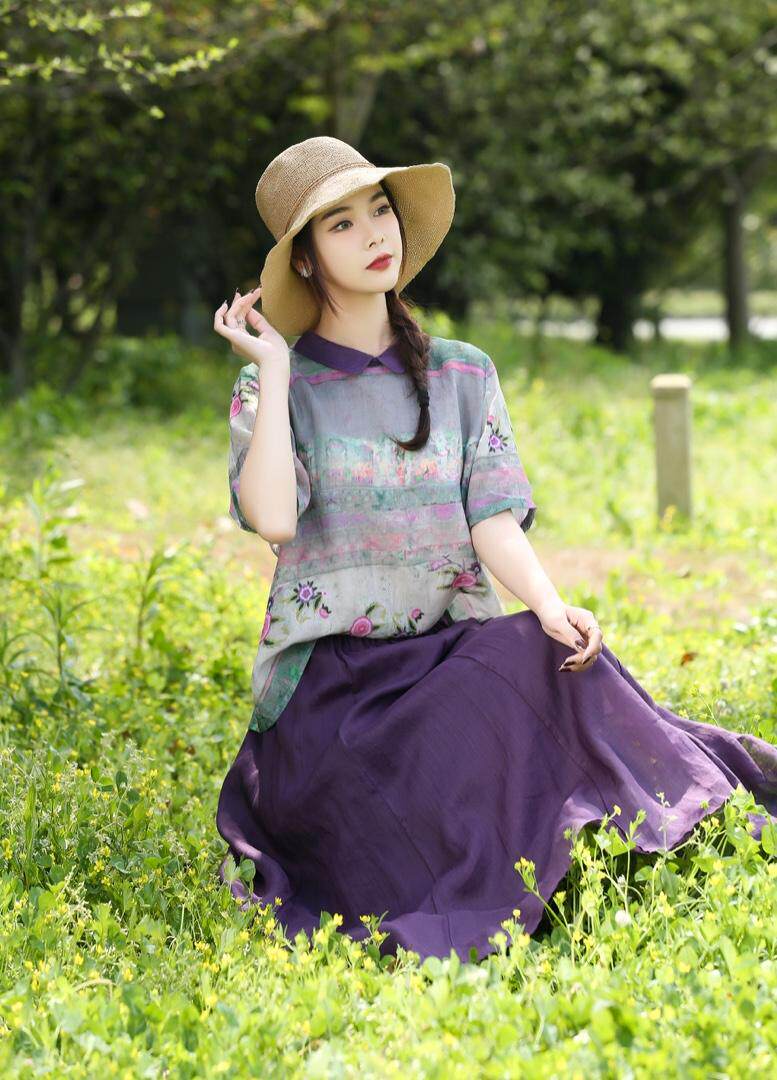 夏季新款苎半裙，上衣，女装半身裙，恋上菲曼