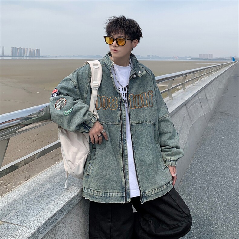 美式复古牛仔外套男设计感高街水洗夹克JK07-P70,男装夹克,星座308B-1