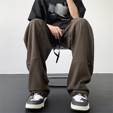 美式伐木裤子男夏季冰丝垂感休闲西裤阔腿拖地裤A423P55，男装西裤，电商A309
