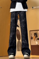 B221美式ins高街小众印花宽松直筒牛仔裤LK24384-特P52控88，男装牛仔裤，电商B221