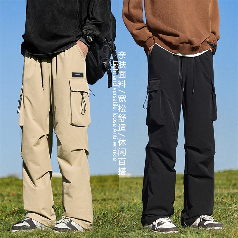 秋季潮牌宽松直筒痞帅高级感工装裤美式高街休闲长裤K211-特批-38，男装工装外套，星座718-1