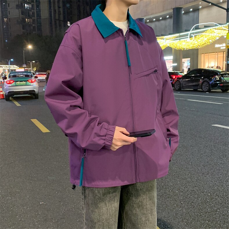 春季新款登山系户外夹克男防水撞色翻领外套男A406JK3501特P70,男装夹克,星座309（原A406）