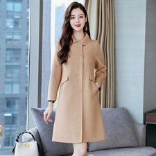 现货新款双面羊绒大衣显瘦韩版毛呢外套，女装毛呢外套，美吧服饰