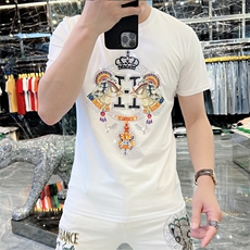 新款时尚高端精品欧货夏季男T恤短袖潮流抖音A227B-A-716-P48，男装T恤，电商A227B（原钱塘4066-1）