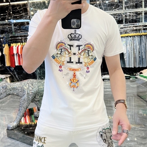 新款时尚高端精品欧货夏季男T恤短袖潮流抖音A227B-A-716-P48图片