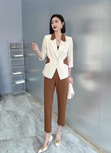 【现货】夏季新款短袖西装长款套装图片