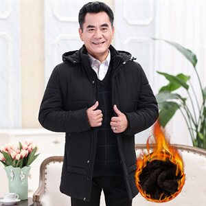 8802/父亲棉袄男中长款棉服大码男装外套爸爸棉衣老年人冬装