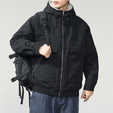 2025秋冬季双面穿毛绒工装棉服男潮牌宽松百搭加厚上衣服，男装棉衣，电商D215