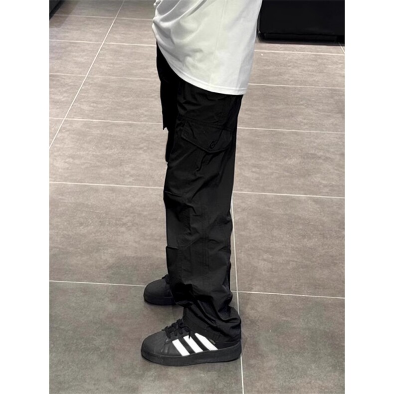 美式hiphop裤子贴标设计机能户外冲锋裤男vintage小众直筒休闲裤,男装休闲裤,星座1007（原301D）