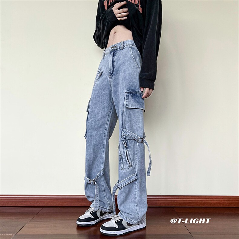 B221秋冬新款美式ins高街小众休闲工装牛仔裤子LK22069-P75控98,男装牛仔裤,电商B221