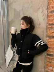 2025年秋季时尚通勤简约休闲三杠棉服，女装棉衣/棉服，慕洵羊绒