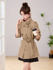 双排扣风衣外套女中长款春秋2026新款气质收腰显瘦高端慵懒风上衣，女装风衣，丽影随形