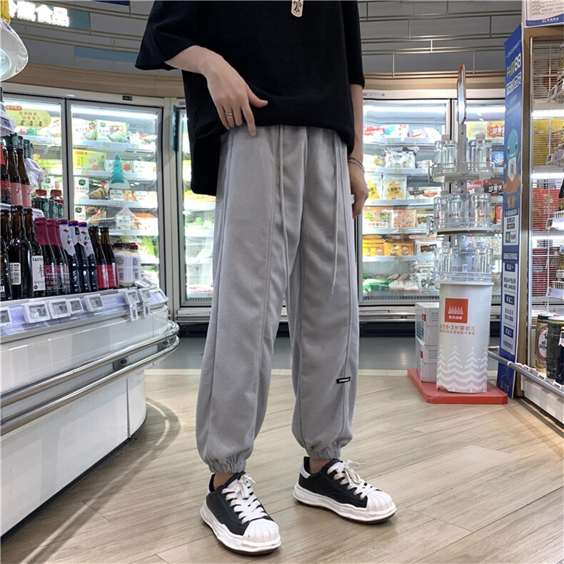 束脚裤男港风潮流2023夏季新款ins高街帅气休闲裤长裤K1374-P26,男装休闲裤,星座412-2