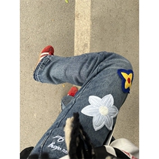 【有货】S809LL-特P52重工艺花瓣刺绣水洗牛仔裤男女设计感裤子，男装牛仔裤，星座1007（原301D）
