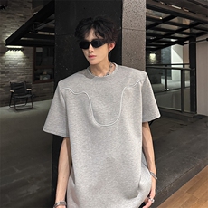垫肩缉明线设计简单时尚百百搭潮T恤A071-T73-P40，男装T恤，电商A071