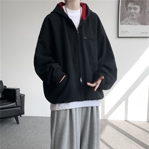 8XL-M 美式复古撞色连帽水洗夹克男高级感做旧情侣外套JK1327P88图片
