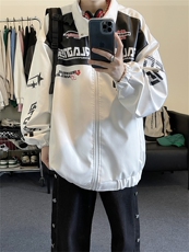 主推美式复古拼接pu机车服情侣加厚皮衣夹克棉衣外套PY6625-P90，男装夹克，星座307A