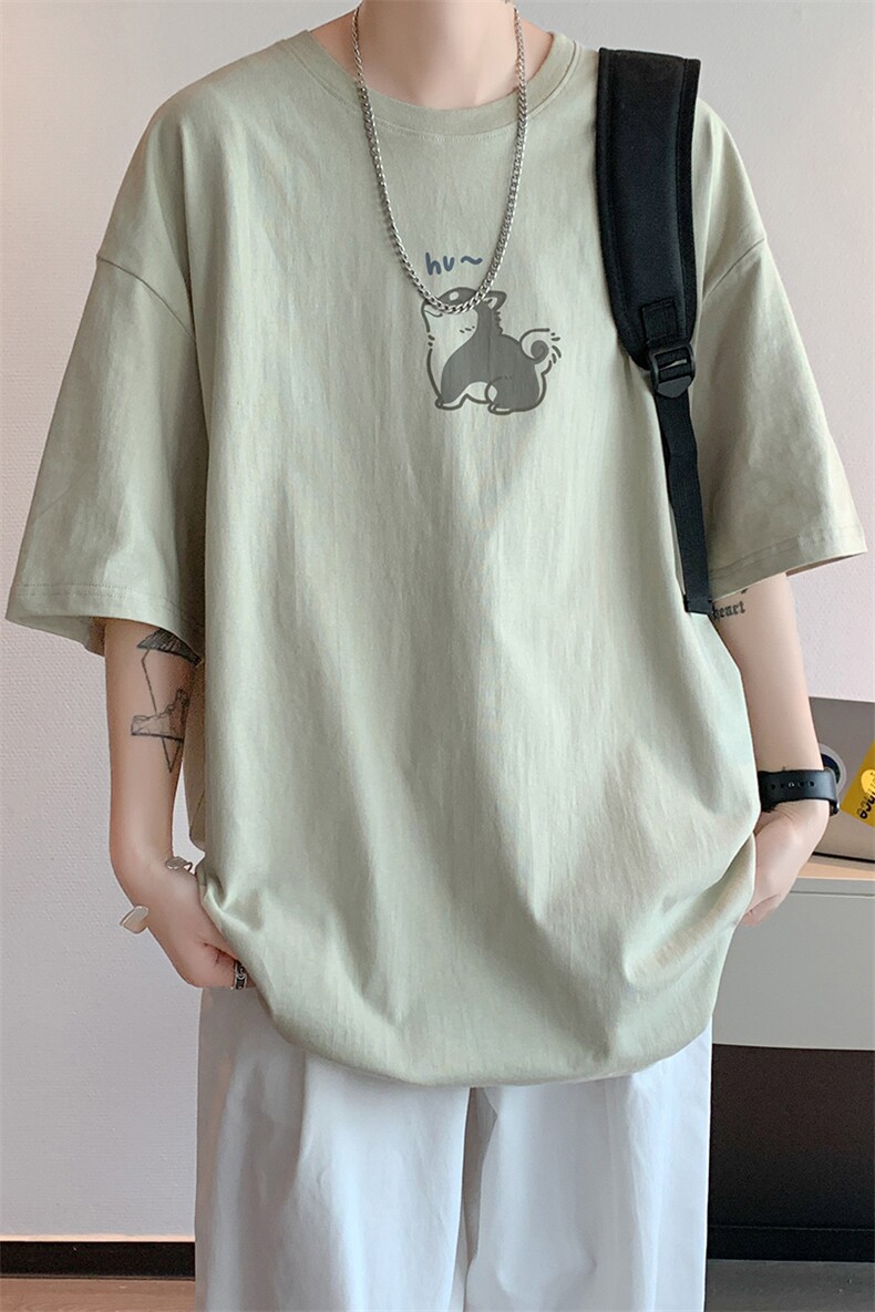 已注册/夏季内景复古休闲青年短袖T恤男潮宽松打底衫DT00130/P25,男装T恤,电商B316