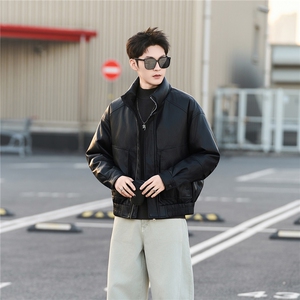 标50绒 皮羽绒服男士立领短款外套 8529-P235(控券后318)图片