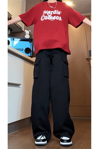 痞帅高街宽松港风百搭松弛感长裤潮牌休闲复古牛仔裤K590TP60控89图片