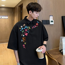 可设48小时支持抖音得物来样二开网眼透气翻领t恤美式短袖POLO衫，男装T恤，电商A486-1