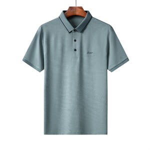 夏季新款男士翻领短袖t恤中年有领男装上衣服休闲POLO衫图片