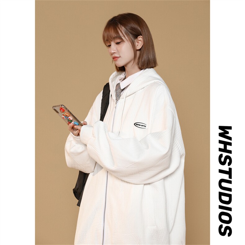 WY6113/P65秋装中性风高品质连帽多色卫衣男女宽松大码外套男上衣，男装卫衣，电商A141