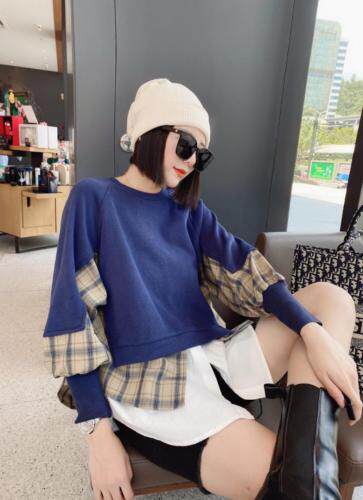 针织拼接衫，女装，情依阁