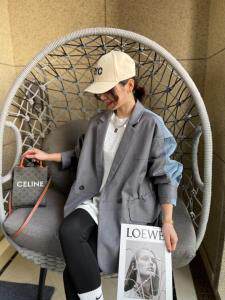 牛仔拼接西装，女装西装，跳跳谷