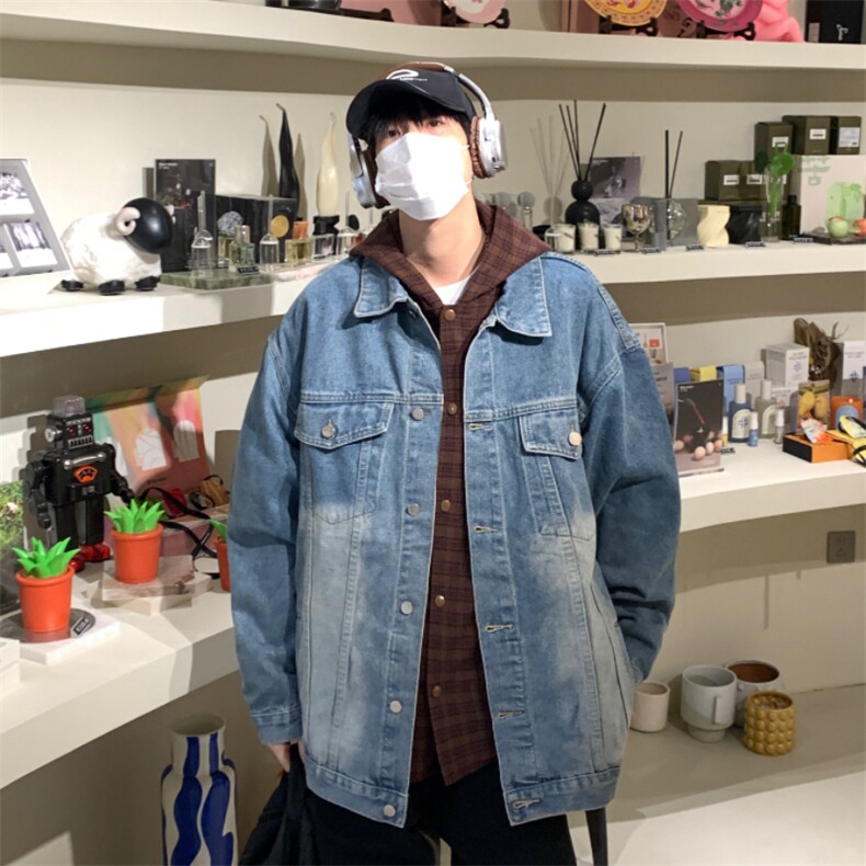 2025新款牛仔外套男痞帅高街潮牌宽松百搭休闲夹克秋季JK1030-P68,男装工装外套,星座1103-3