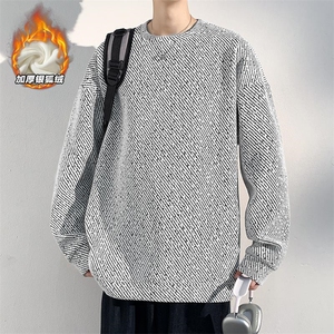 冬季银狐绒雪尼尔520g重磅斜纹长袖卫衣男W5064J加绒-特P40控78图片