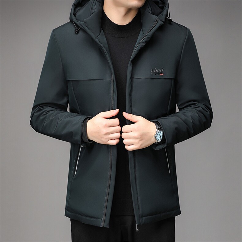 DMF368钱塘2020-2冬季厚款连帽中年男士简约冬季厚款羽绒服P97,男装棉衣,钱塘207-2