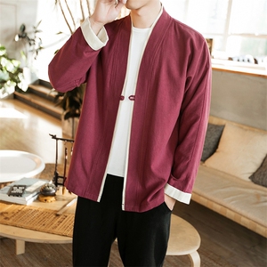 风唐装大码夹克外套开衫复古休闲盘扣男装茶服 JK602 P90图片
