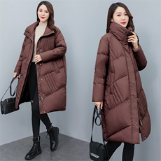 2025新款简约优雅中长款棉服时尚休闲保暖外套，女装棉衣/棉服，香香