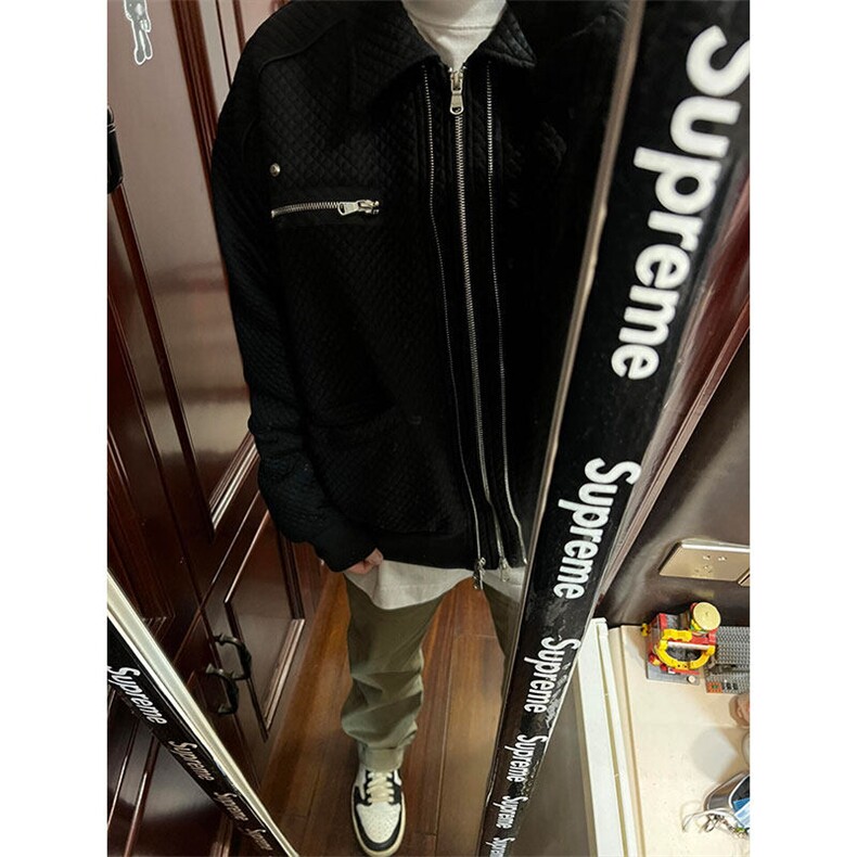 华夫格外套小众上衣设计感双拉链夹克JK7001特P53,男装夹克,星座908-1