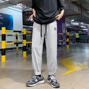 华夫格拉链束脚裤夏季薄款宽松潮流束脚休闲卫裤男 K3831-P33图片