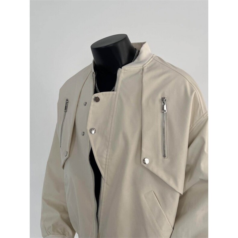 CFY012-P57美式高街春秋拉链工装棒球服外套男宽松夹克上衣,男装夹克,电商B323A
