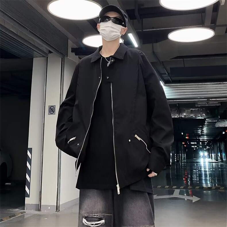 2024秋新款工装外套女街头潮牌棒球服翻领YT82-P65图片