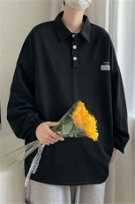 新款翻领卫衣2021新款嘻哈套头上衣ins潮流长袖polo衫W1860-P35，男装卫衣，星座512-4