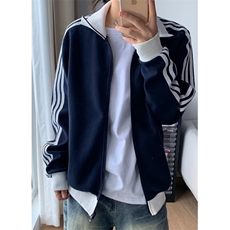 [004]条纹撞色立领夹克男休闲运动棒球服外套上衣A079-J61-P44，男装夹克，电商A079