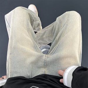 青春流行ins男直筒水洗牛仔裤B6007P45
