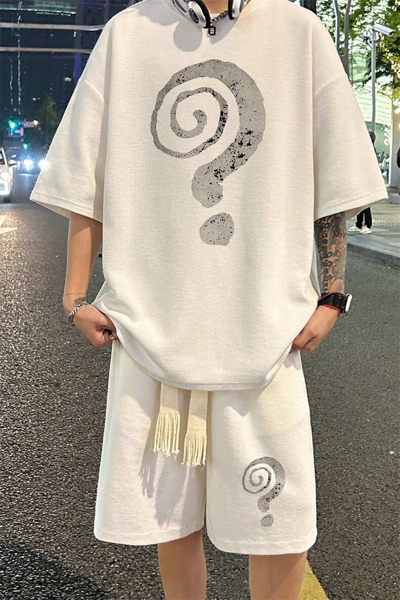 套装！华夫格套装短袖T恤短裤男HTZ535-特p：38,男装牛仔裤,电商B371