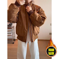 现货冬季美拉德立领飞行夹克廓形高街棒球服加棉加厚棉衣外套，男装夹克，电商A443