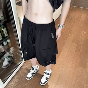 男士纯色双口袋工装短裤简约休闲百搭潮牌流行五分运动裤 DK101图片