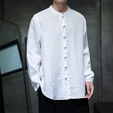 风高品质纯亚麻手工盘扣长袖衬衫xz815-8619p110，男装衬衫，星座815（原A203）
