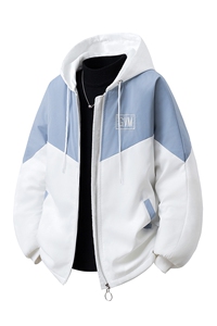 立体白底连帽大码M-5XL棉服聚酯纤维外套男MY7786P60控98图片