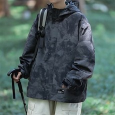 潮牌vibe迷彩冲锋衣春秋季痞帅工装外套男士宽松美式机能登山夹克，男装夹克，星座601-2